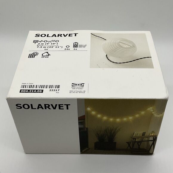 IKEA Solarvet Lantern 24 LED Solar Powered String Light Set 004.214.06 - Picture 2 of 7
